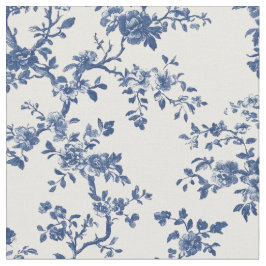 Tela Patrón de Toile Floral Antiguo Azul