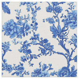 Tela Patrón de Toile Floral Azul Brillante
