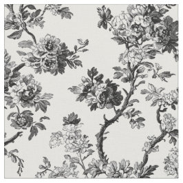 Tela Patrón de Toile Floral Negro Antiguo