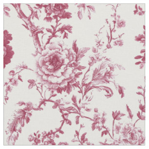 Tela Patrón de Toile Floral Peonía Rosa