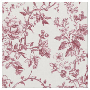 Tela Patrón de Toile Floral Rosa Rosado