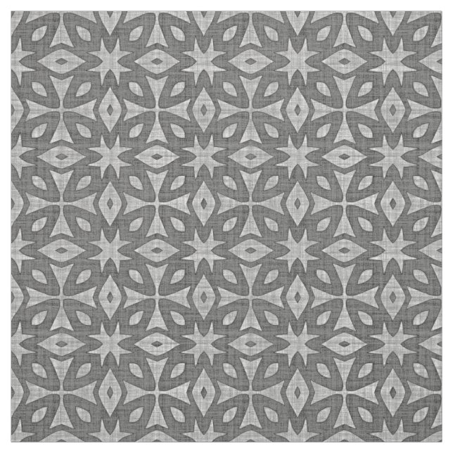 Tela Patrón de tramos de lino blanco negro gris (Retal)