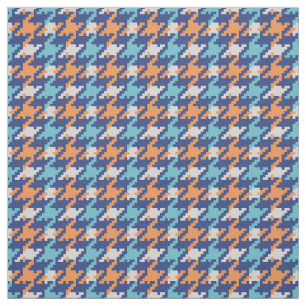 Tela Patrón de trenzado de galga azul y naranja
