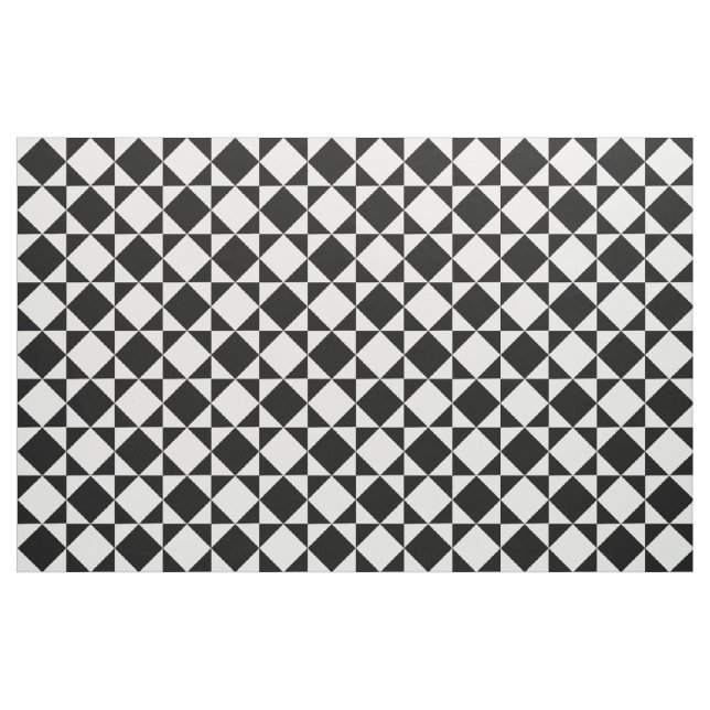 Tela Patrón de triángulos blancos negros retro ("Cuarto gordo" (fat quarter))