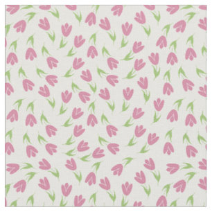 Tela Patrón de tulipanes dulces, pequeños y rosados