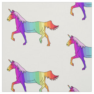 Tela Patrón de unicornio de arcoiris suave