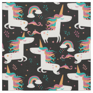 Tela Patrón de unicornio de bonito