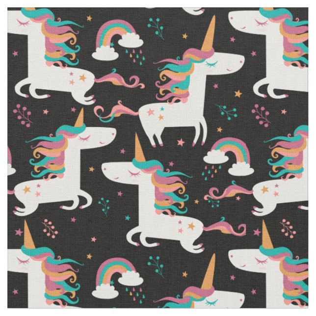 Tela Patrón de unicornio de bonito (De cerca)