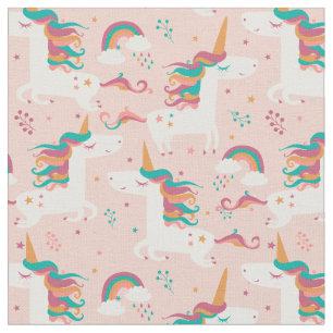 Tela Patrón de unicornio de bonito