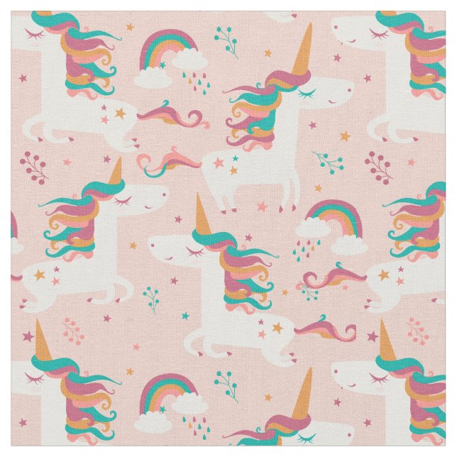 Tela Patrón de unicornio de bonito (De cerca)