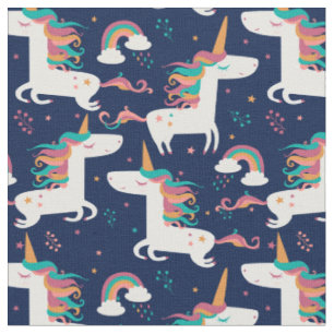 Tela Patrón de unicornio de bonito