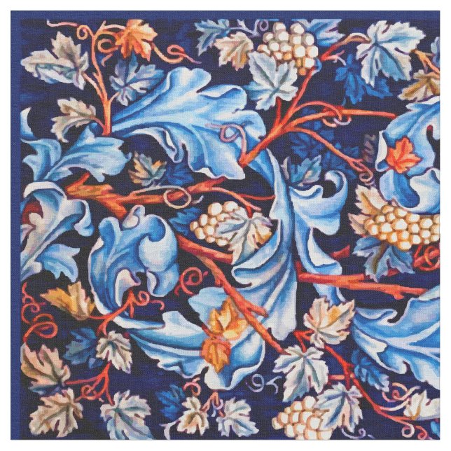 Tela Patrón de uvas azules vírgenes William Morris (De cerca)