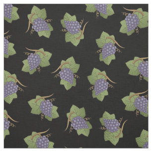Tela Patrón de uvas de lino