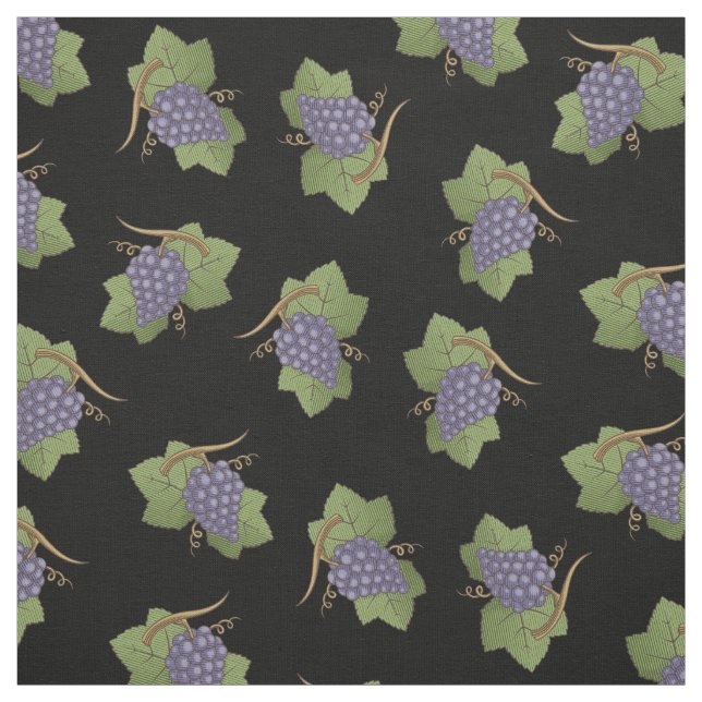 Tela Patrón de uvas de lino (Retal)