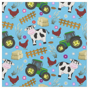 Tela Patrón de vaca de corral