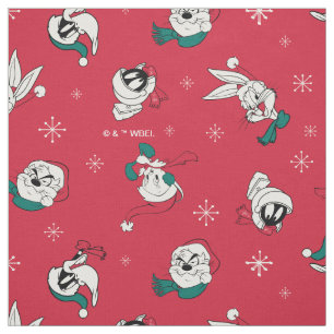 Tela Patrón de vacaciones de invierno Retro LOONEY TUNE