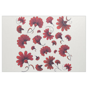Tela Patrón de vector de clavel rojo Flor