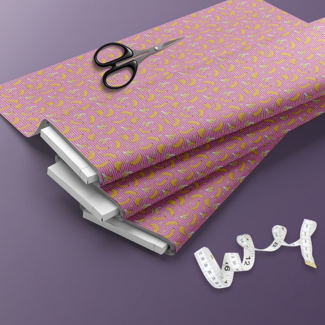 Tela Patrón de vectores de banda de banana | Magenta (Subido por el creador)