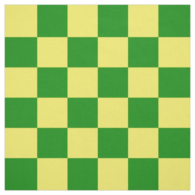 Tela Patrón de verificación verde amarillo (Retal)