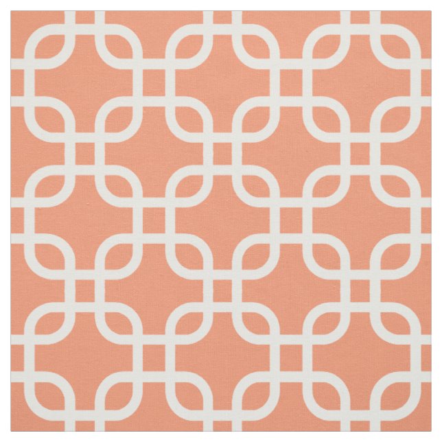 Tela Patrón de vínculos geométricos de naranja (Retal)