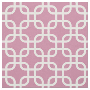 Tela Patrón de vínculos geométricos rosados de Rosa