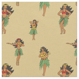 Tela Patrón de vintage de los Chicas de danza hula hawa