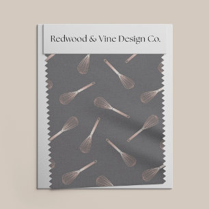 Tela Patrón de Whisk Faux Rosa Gold & Grey Kitchen