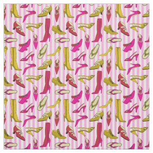 Tela Patrón de zapatos de alto rendimiento rosa y amari