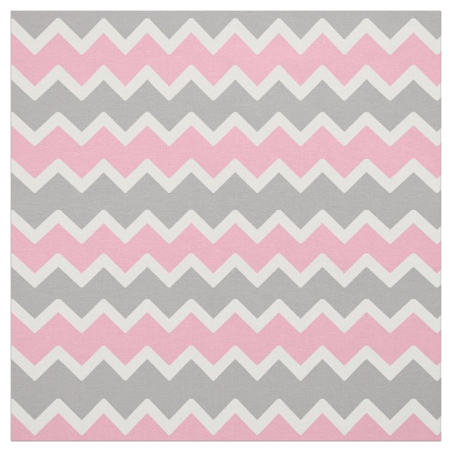Tela Patrón de zigzag de Chevron gris rosa (Retal)