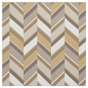 Tela Patrón de zigzag geométrico en color beige y dor