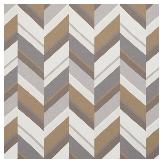 Tela patrón de zigzag geométrico geométrico gris neutro (Retal)
