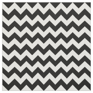 Tela Patrón de zigzag negro y blanco, patrón de chevron