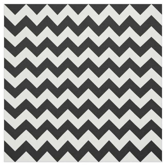 Tela Patrón de zigzag negro y blanco, patrón de chevron (Retal)