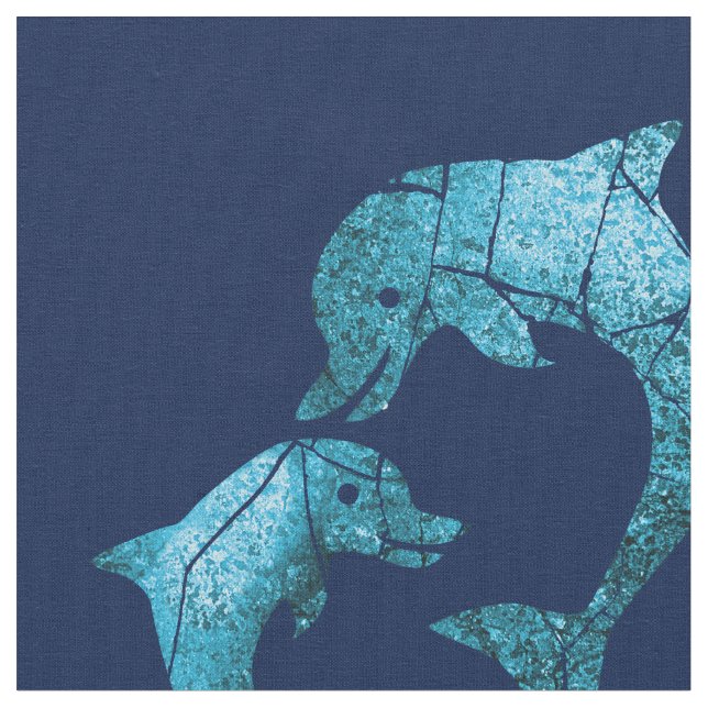 Tela Patrón delfín cruzado (De cerca)
