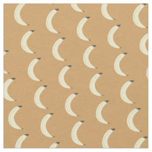 Tela Patrón dibujado de mano amarillo bananas