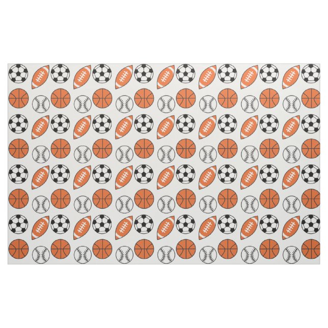 Tela Patrón divertido de bolas deportivas ("Cuarto gordo" (fat quarter))