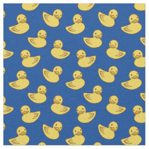 Tela Patrón Ducky amarillo puro azul real