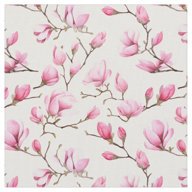 Tela Patrón elegante de magnolia rosa (De cerca)
