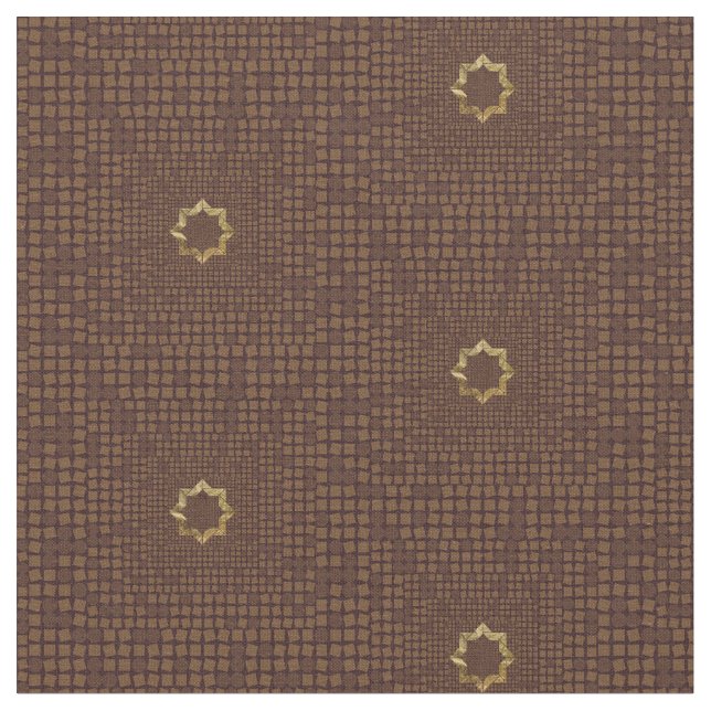 Tela Patrón elegante de mosaico geométrico marrón (De cerca)