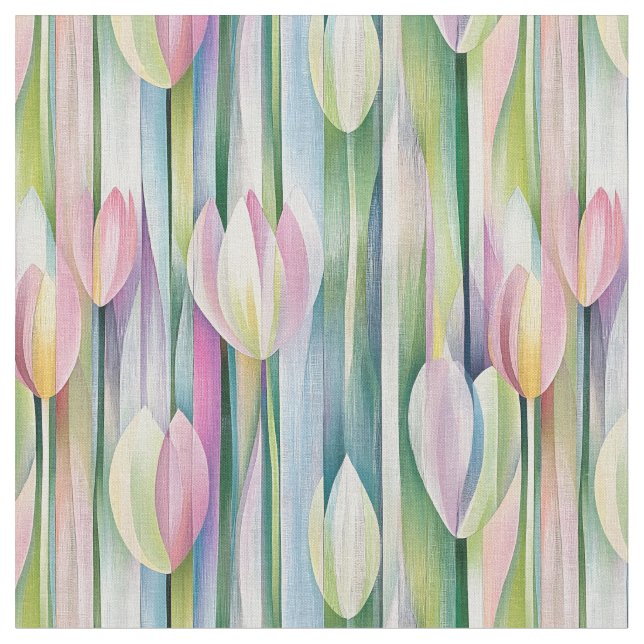 Tela Patrón elegante de tulipán pastel (De cerca)