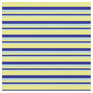 Tela Patrón en línea azul, azul y amarillo en polvo