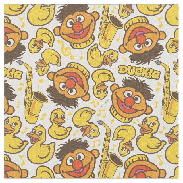 Tela Patrón Ernie y Rubber Duckie (De cerca)
