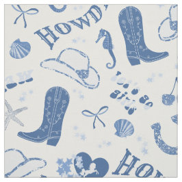Tela Patrón estético Cowgirl Cowgirl Cute Girly Blue