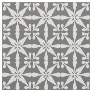 Tela Patrón Estrella de Ikat - Gris / Gris y blanco