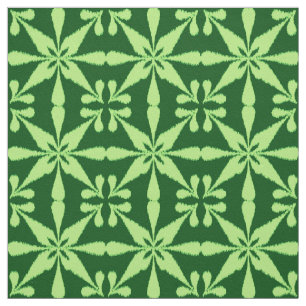 Tela Patrón Estrella Ikat - Verde oscuro
