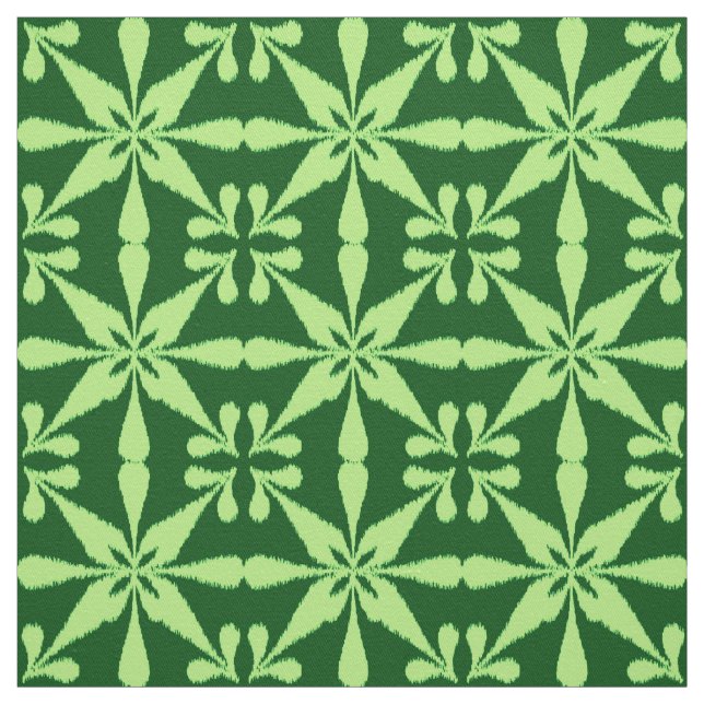Tela Patrón Estrella Ikat - Verde oscuro (Retal)