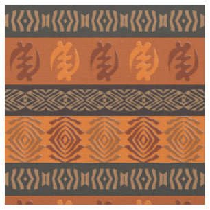 Tela patrón étnico africano con símbolos Adinkra