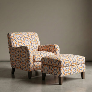 Tela Patrón étnico del mosaico geométrico de la crema a