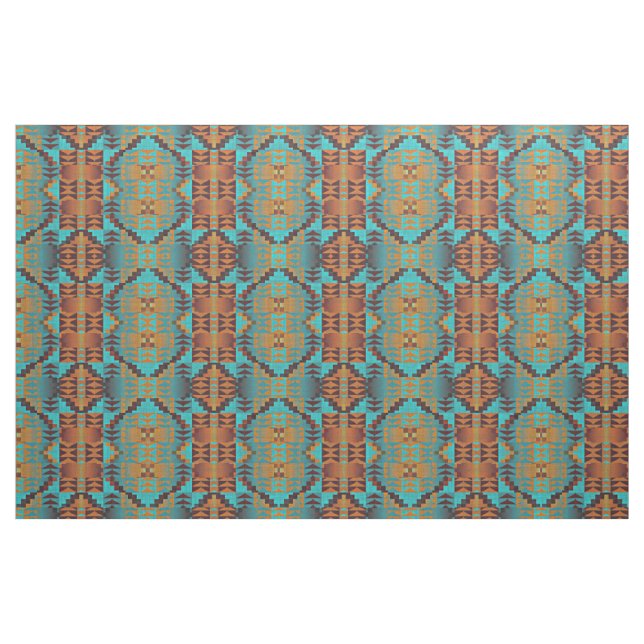 Tela Patrón étnico indígena americano indio ("Cuarto gordo" (fat quarter))