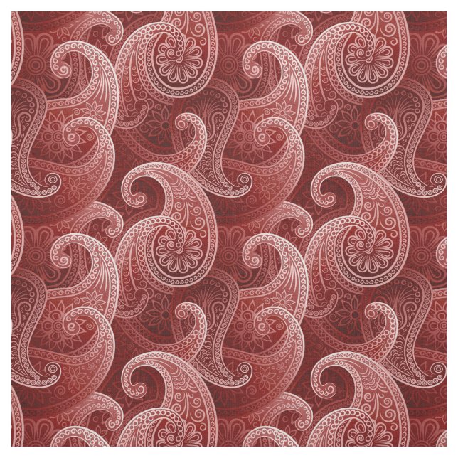 Tela Patrón exótico de Red Paisley (Retal)